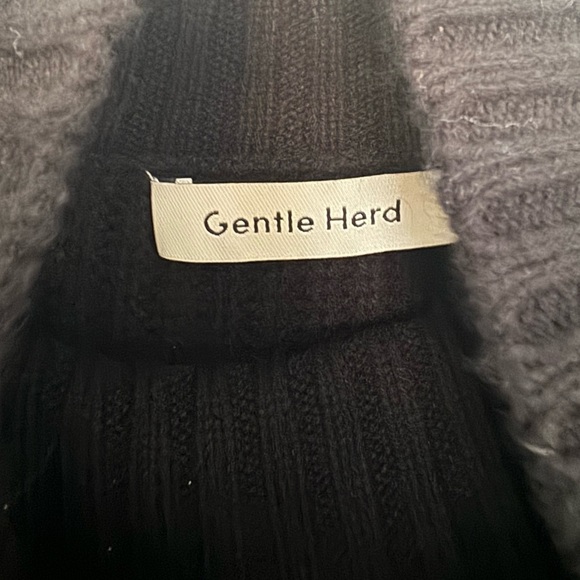 Gentle Herd Oversized Cashmere Wool Turtleneck Sweater Black Large EUC - Picture 6 of 10